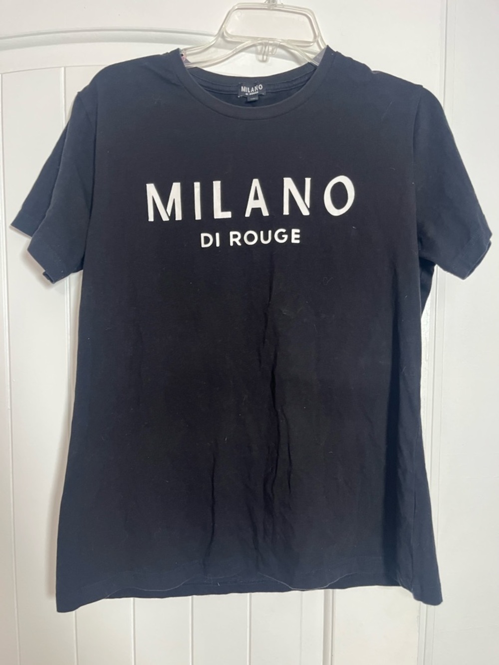 Milano Di Rouge Black Tee with White Logo